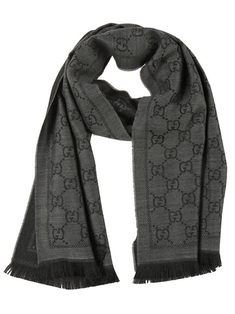 grey gucci inspired scarf|Grey GG Jacquard Pattern Knitted Scarf .